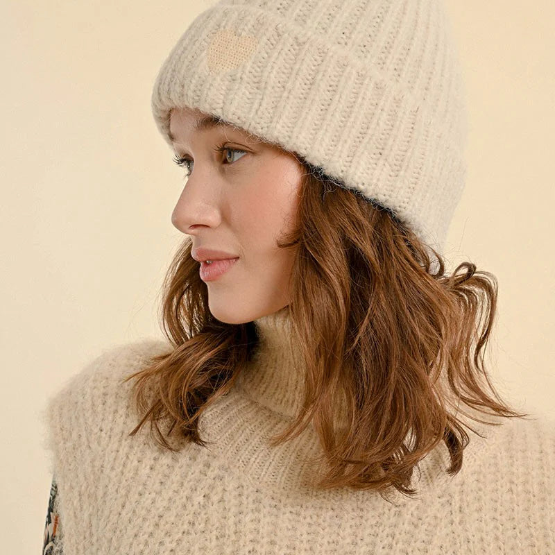 Molly Bracken Knit Hat w/ Sequin Heart