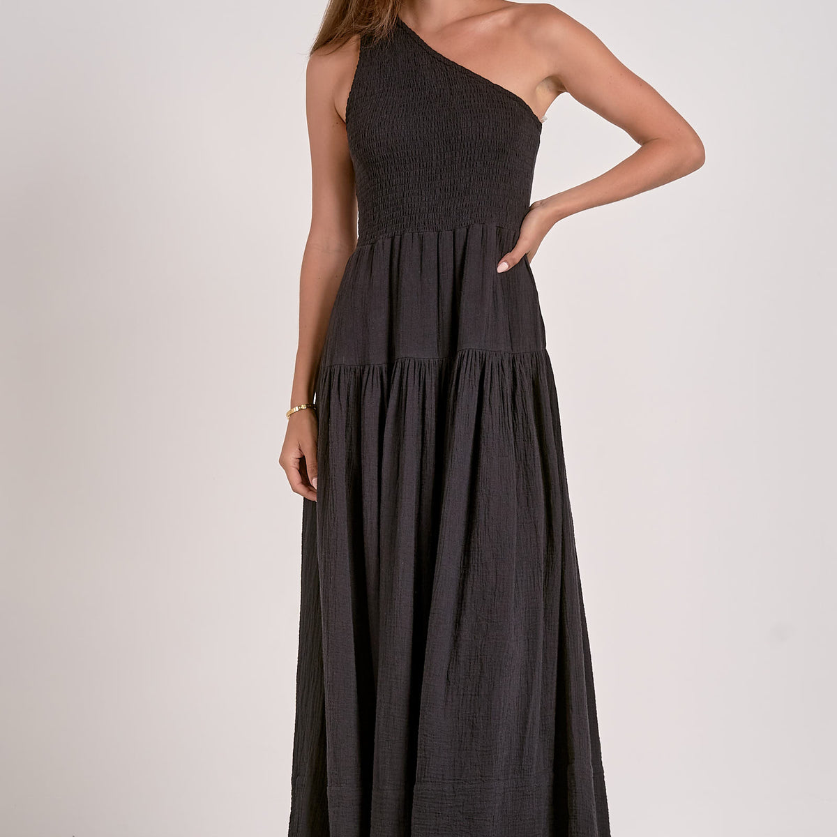 Elan One Shoulder Maxi Dress- Black – Howard & Marge Boutique