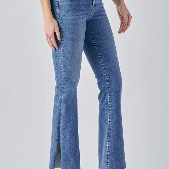 Hidden Women's Happi High Rise Flare Jean with Side Slit