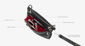 Hammitt "Montana"  Medium Reversible Crossbody Bag, Black/Gunmetal