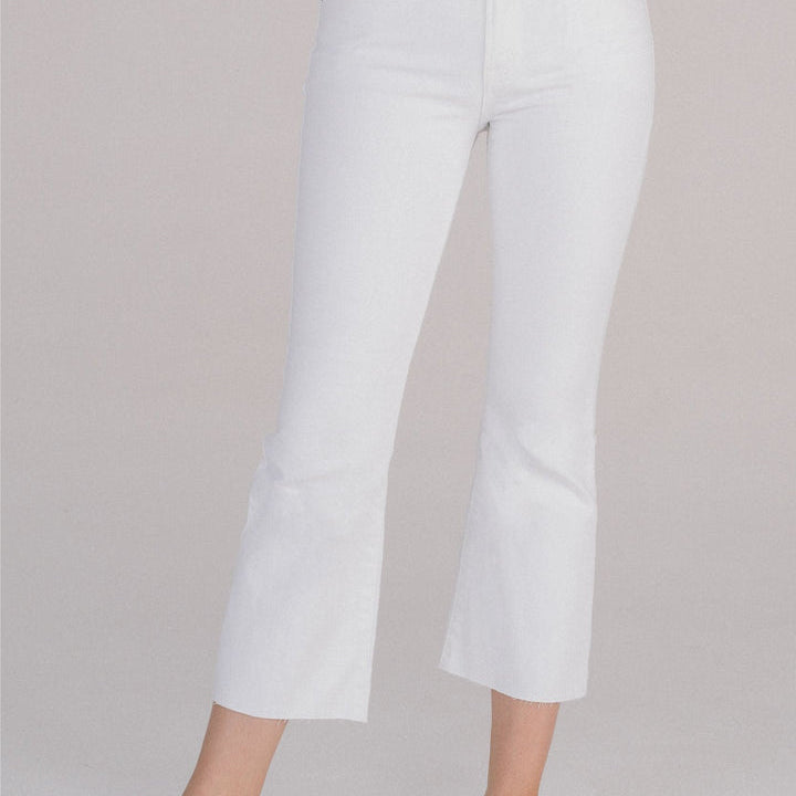 Hidden Women's Happi Clean Cropped Flare Jean, White
