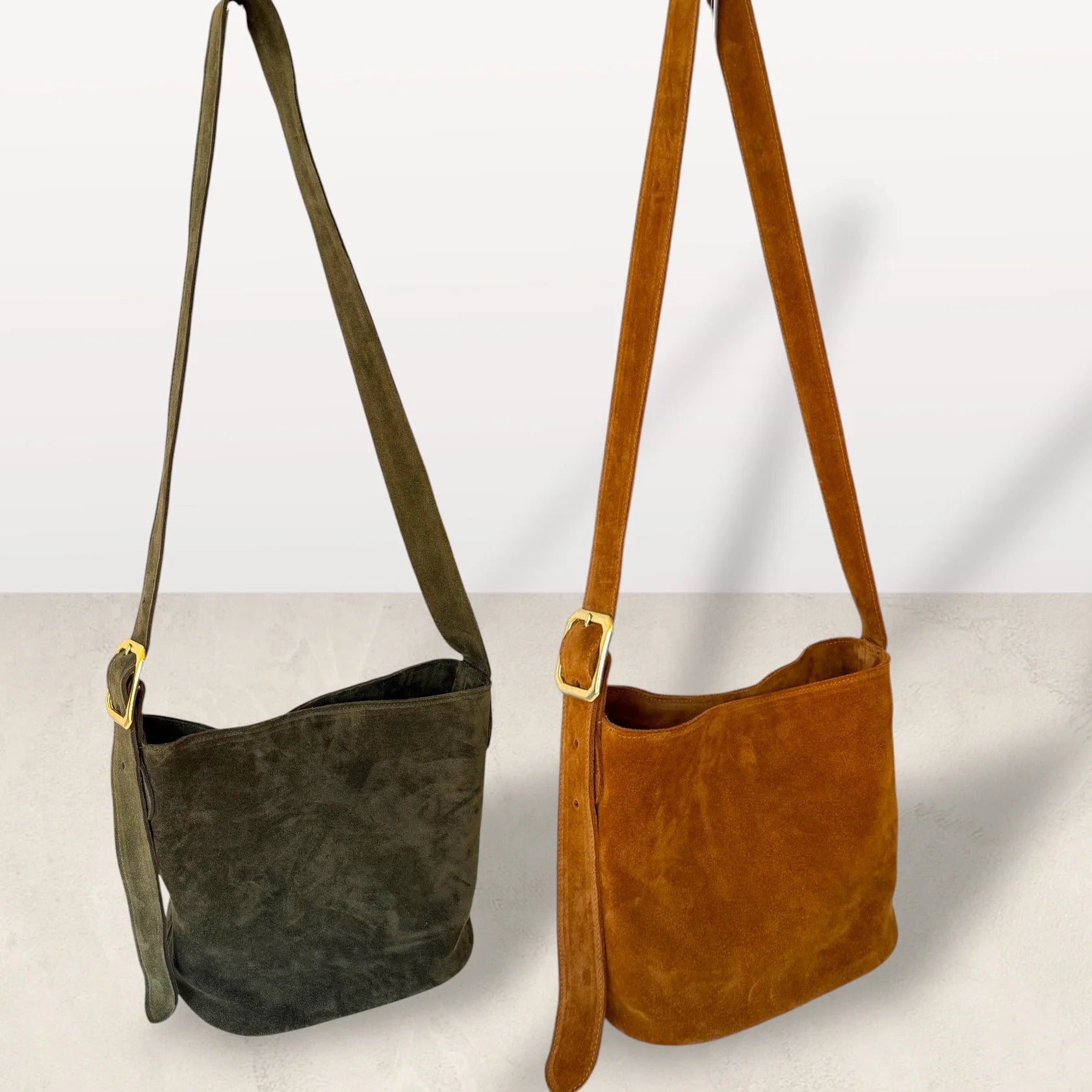 Allison Burns Mini Bucket Suede Bag