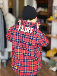 Blink Blink Women's "Flirt" Love Embroidered Shirt ~ Jacket