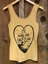 Load image into Gallery viewer, Bandit Brand Women&#39;s Lace Tank - I&#39;ll Take the Backroad